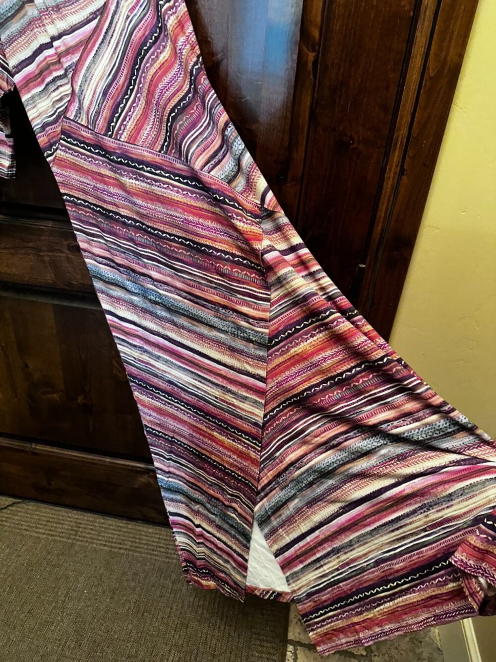 Peruvian Connection Multi-Colored Striped Dress Size L